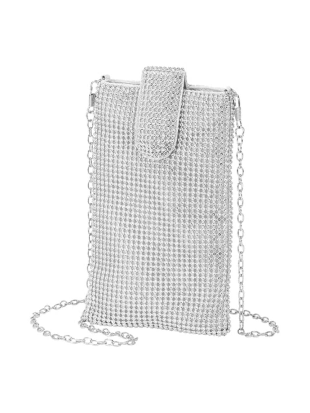 Crystal Rhinestone Evening Clutch Crossbody Bag Detachable Strap